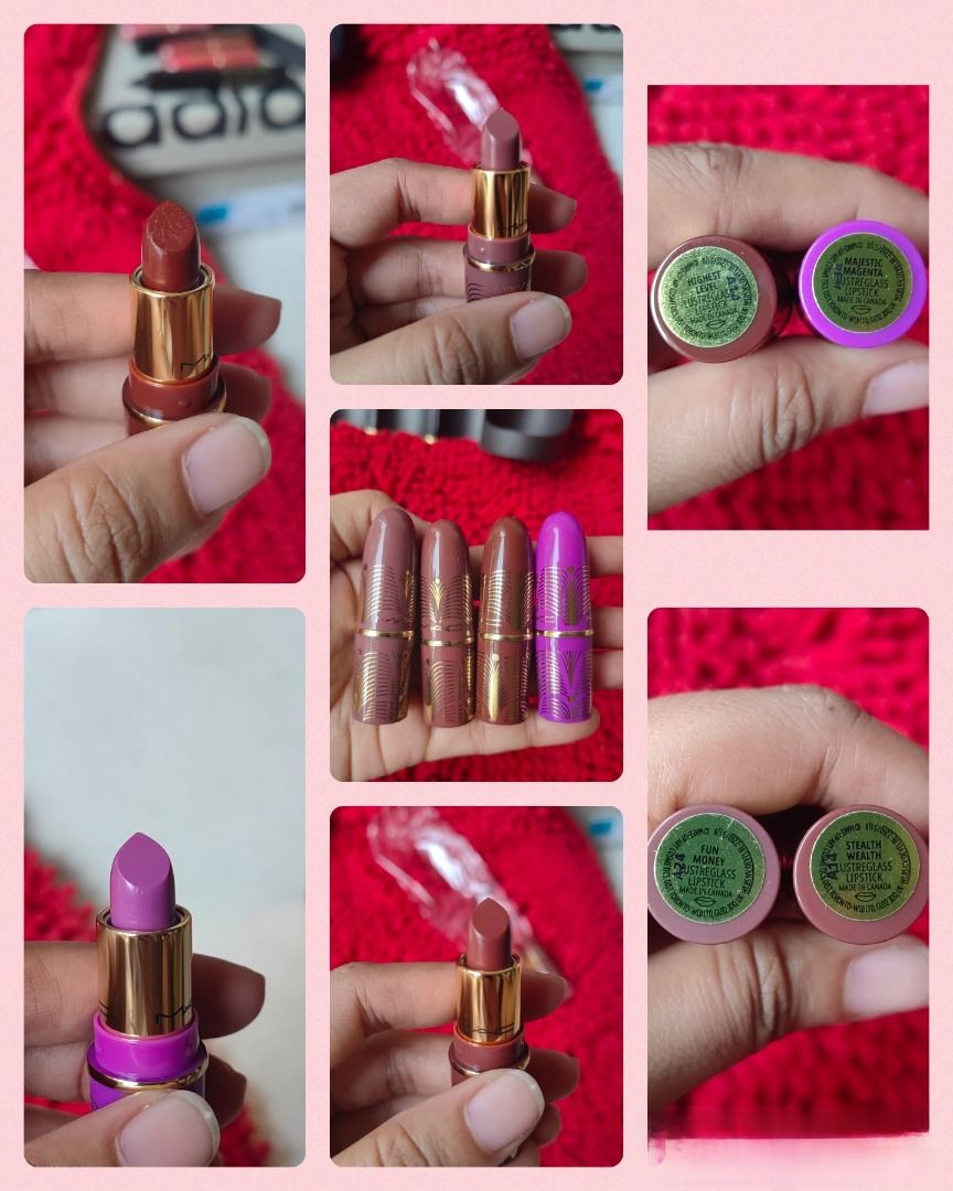 SALE - MAC Mini Lustreglass Lipstick Set (4pcs) (Category: Makeup) located in Puerto Galera. Submitted by charisarifinds (Listing ID 1442115923, Image 1). Description: 📍Fixed price (clearance Sale na 🙏) - wala ng mas mura pa dito na Original Brand new Original MAC Mini Lustreglass Lipstick Set 1 - Fun Money 1 - Stealth Wealth 1 - Highest Level 1 - Majestic Magenta 💯 Original from USA, money back guaranteed if proven fake Disclamer: Chari Sari 