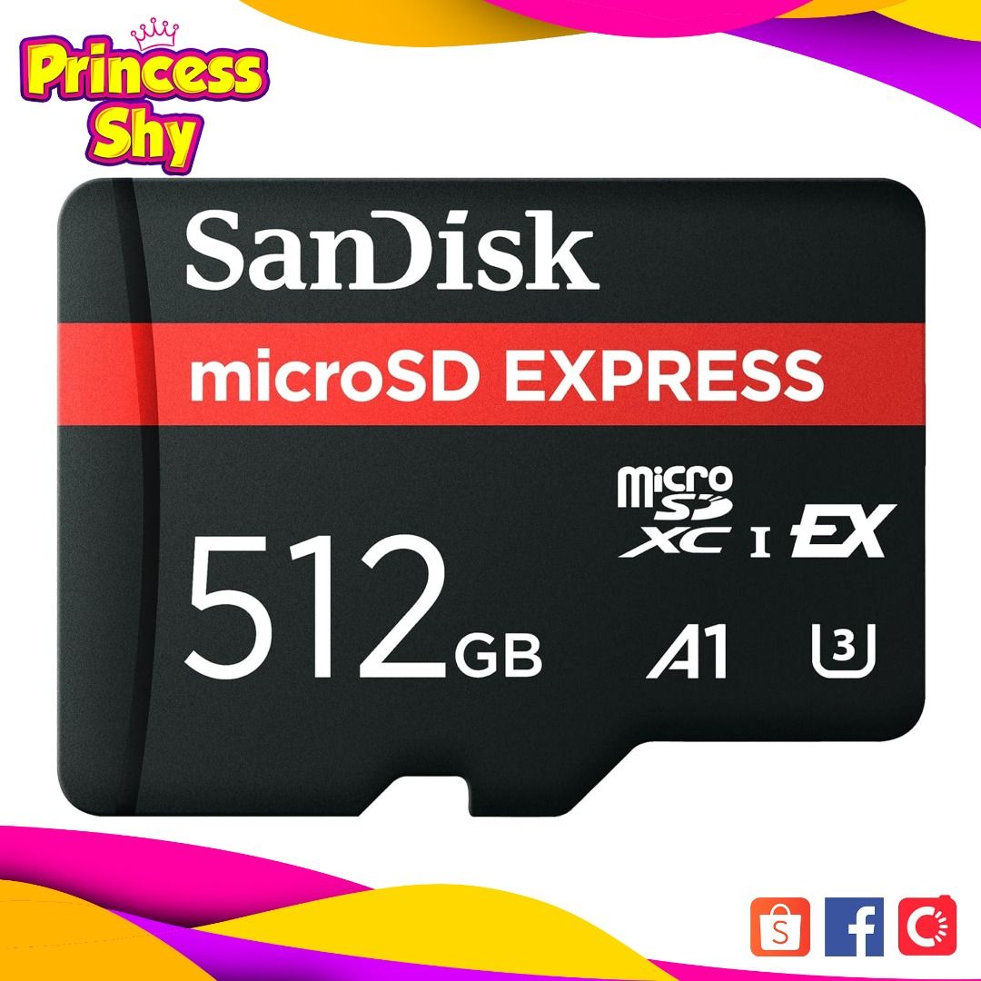 SanDisk 512GB microSD Express Memory Card (Category: Memory & SD Cards) located in San Juan City. Submitted by princessshyph (Listing ID 1442051722, Image 1). Description: 💾 SanDisk 512GB microSD Express Memory Card 🚀 Experience next-generation storage technology with the SanDisk 512GB microSD Express Memory Card. Designed for ultra-fast performance, it delivers exceptional speeds for gaming, content creation, and large file transfers on compat