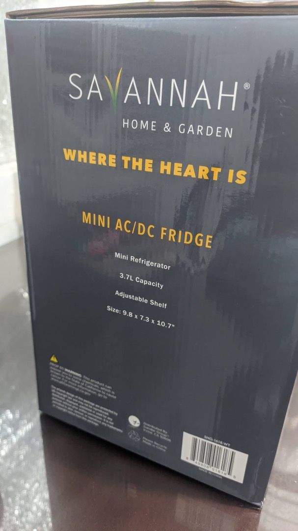 Savannah Mini AC/DC Fridge 3.7L Capacity (Category: Refrigerators and Freezers) located in Makati City. Submitted by Nova_Red (Listing ID 1441981429, Image 2). Description: - Savannah Mini Fridge - 3.7L Capacity - Adjustable Shelf - Includes AC and DC Adapters - Ideal for Dorm Rooms, Offices, or Travel - Compact Size: 9.8 x 7.3 x 10.7 inches - Color: White.