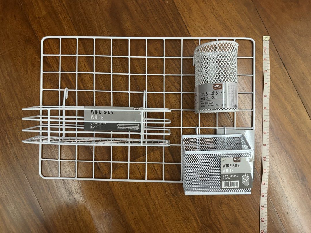 Seria White Wire Grid Organizer with Racks and Baskets (Category: Storage Boxes & Baskets) located in San Juan City. Submitted by outwithit (Listing ID 1442011195, Image 2). Description: RFS: Decluttering ⭐️Can negotiate if sure buyer No reservation unless paid for Delivery fee will be shouldered by buyer ‼️BUY AT YOUR OWN RISK (especially bags and shoes) - Item is in good condition when inspected while taking photos - I do not know how this item