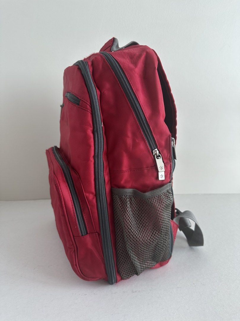 Skip Hop Red Backpack Diaper Bag (Category: Backpacks) located in Manila. Submitted by monica515 (Listing ID 1442128187, Image 2). Description: - Size: approx. 13”w x 16”h x 4”d - Multiple pockets for excellent organization. - Main compartment features internal mesh pockets. - Convenient side mesh pockets for easy access. - Padded shoulder straps ensure comfort. .