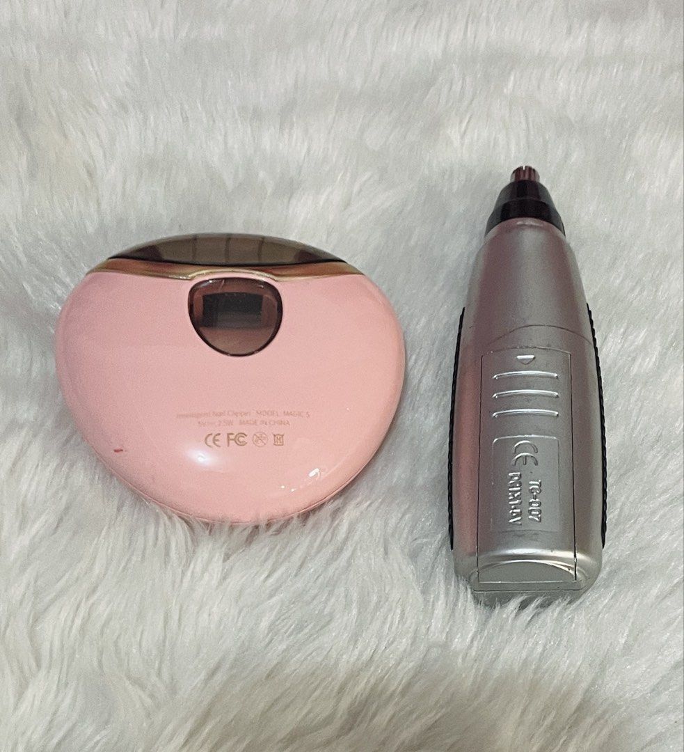 Take all automatic nail clipper and nose & ear trimmer (Category: Hands & Nails) located in Quezon City. Submitted by sissymissy1527 (Listing ID 1442143425, Image 1). Description: ➡️Both in working condition ➡️Nail clipper: rechargeable (android charger,charger not included) ➡️Ear & nose trimmer: battery op(1 AA battery, battery not included ) .