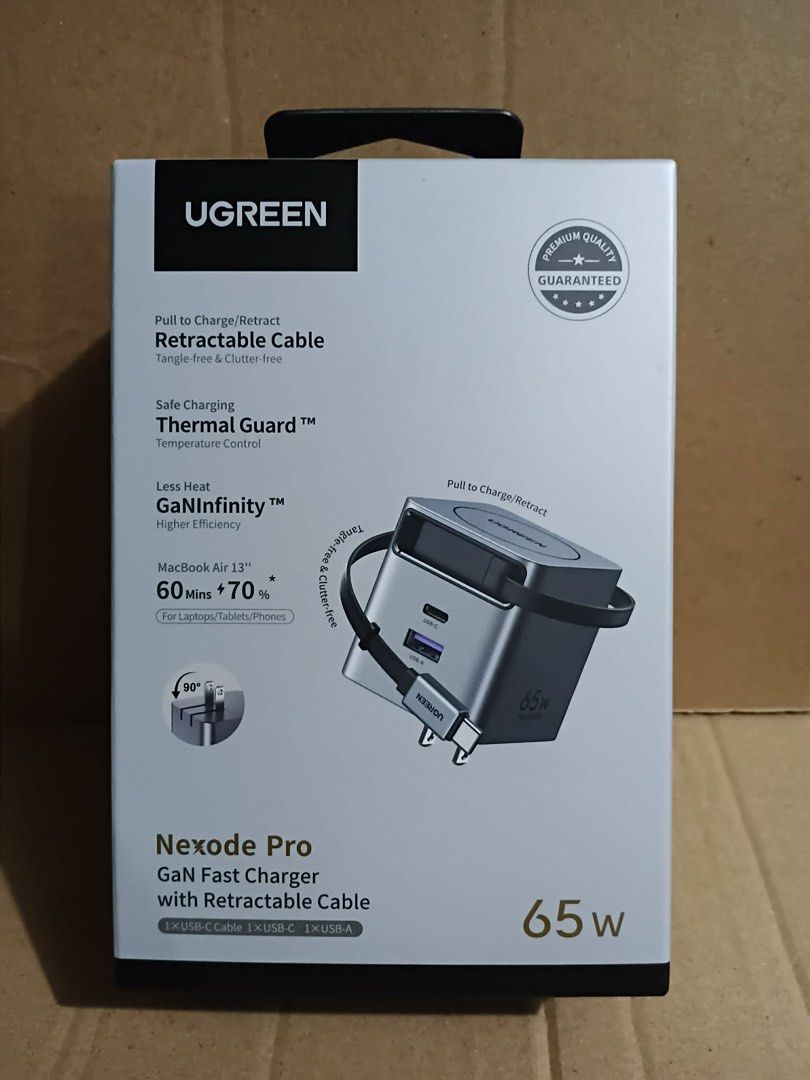 UGREEN 65W Nexode Pro GAN Adapter Retractable Cable (Category: Chargers & Cables) located in Manila. Submitted by mxrx_ (Listing ID 1442043800, Image 1). Description: .