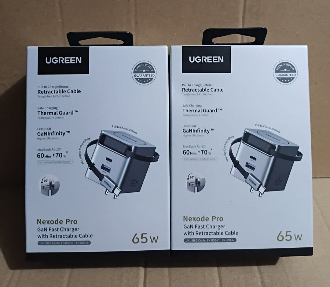 UGREEN 65W Nexode Pro GAN Adapter Retractable Cable (Category: Chargers & Cables) located in Manila. Submitted by mxrx_ (Listing ID 1442043800, Image 3). Description: .