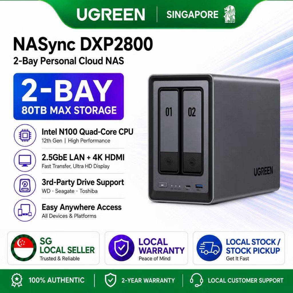 UGREEN NASync DXP2800 2-Bay Personal Cloud NAS474082077826109440