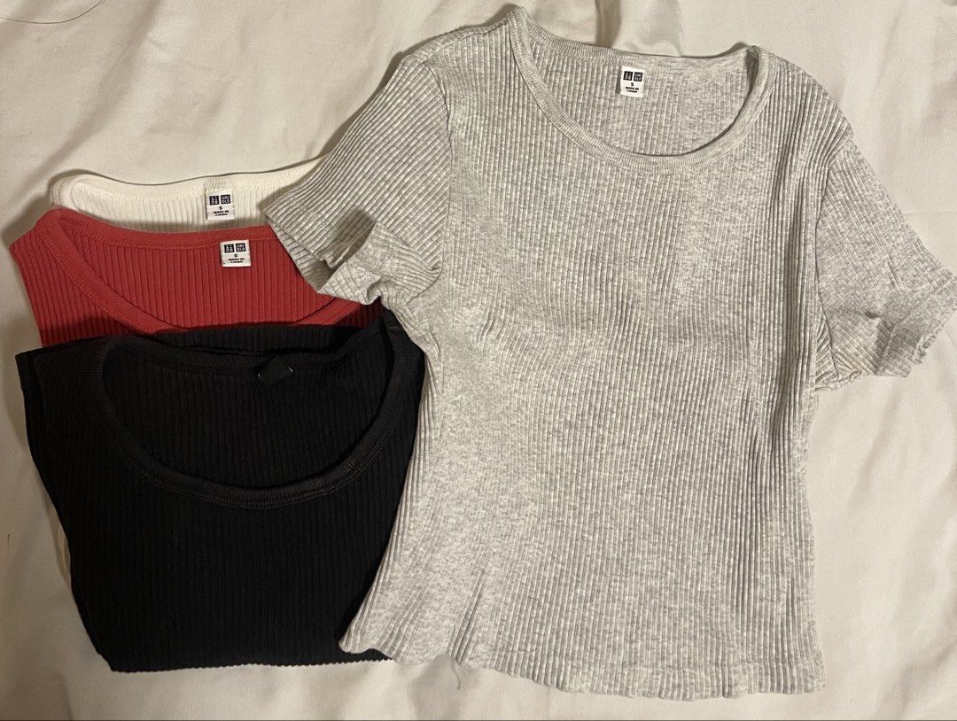 uniqlo tops (Category: Shirts) located in Quezon City. Submitted by d.archives (Listing ID 1442128690, Image 2). Description: 250 each 800 all.