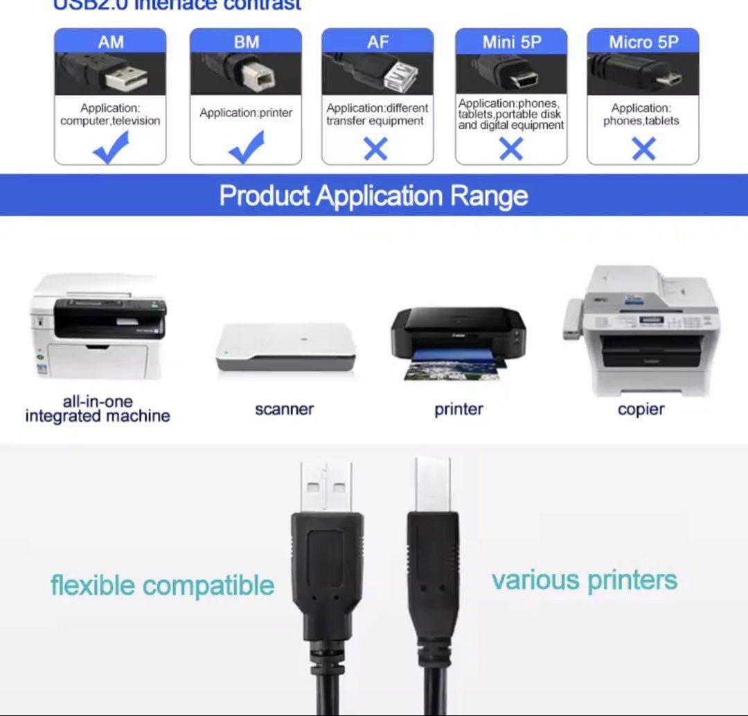 USB Cable printer cable (Category: Cables & Adaptors) located in Singapore. Submitted by icb.gadgets (Listing ID 1442067520, Image 2). Description: USB printer cable .