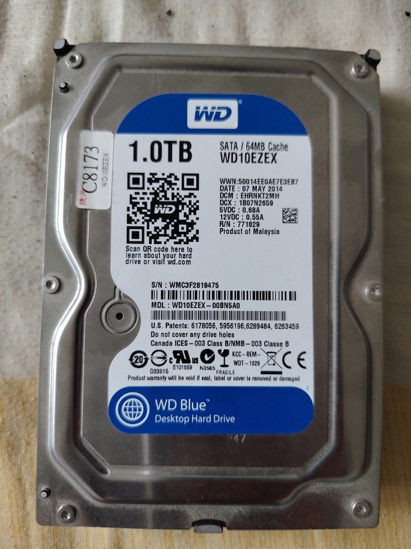 WD Blue 1TB desktop harddisk drive
