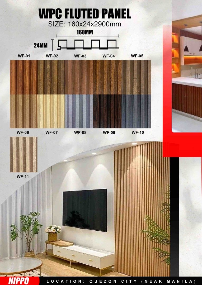 WPC Fluted Panel Wall Cladding Wood Design (Category: Wall Decor) located in Quezon City. Submitted by oritdaniel (Listing ID 1442104333, Image 2). Description: - Elevate your interior design with WPC fluted panels. - Choose from a variety of realistic wood-like designs. - Available in different flute sizes to suit your style. - Simple and easy to install, perfect for DIY projects. - Create eye-catching accent walls. - Dimensions: 160mm (width) x