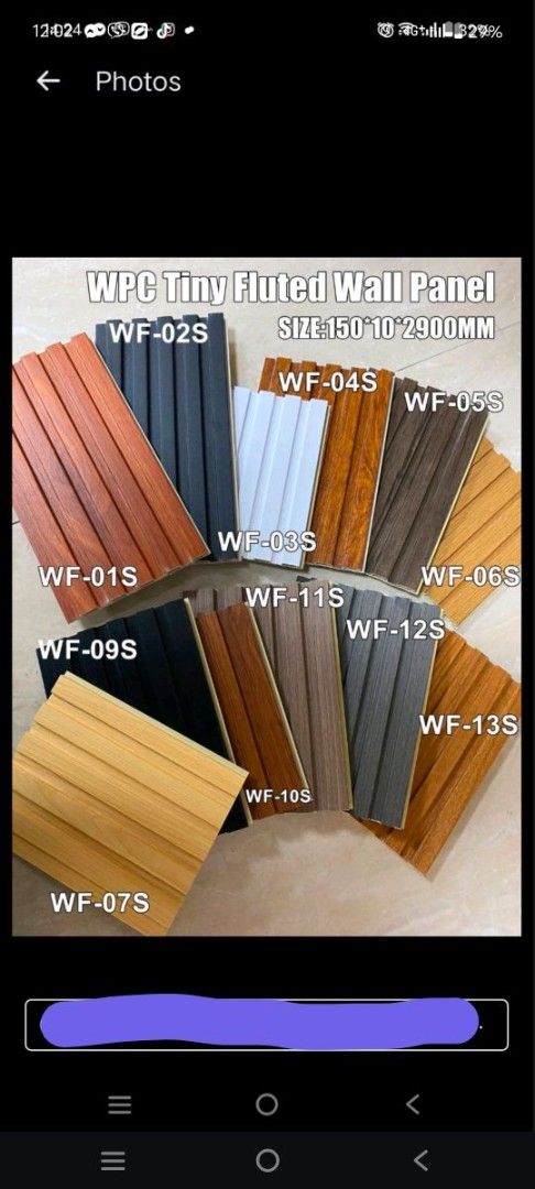 WPC Tiny Fluted Wall Panel Wood Grain Finish (Category: Wall Decor) located in Quezon City. Submitted by oritdaniel (Listing ID 1442103799, Image 1). Description: - Elevate your interior design with stylish WPC fluted wall panels. - Features a realistic wood grain finish in various color options. - Panel Dimensions: 150mm (width) x 10mm (thickness) x 2900mm (length). - Simple and quick installation process. - Ideal for modernizing any room. - Mes