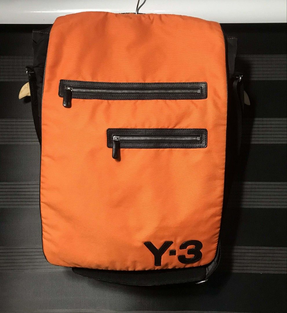 Y-3 x Adidas (Yohji Yamamoto) leather trimmed messenger bag features dual front zippered pockets (Category: Sling Bags) located in Caloocan City. Submitted by anthriftdepot (Listing ID 1442112242, Image 2). Description: Y-3 x Adidas Yohji Yamamoto leather trimmed messenger bag features dual front zippered pockets In Excellent condition Almost new See photo for reference Feel free to offer.