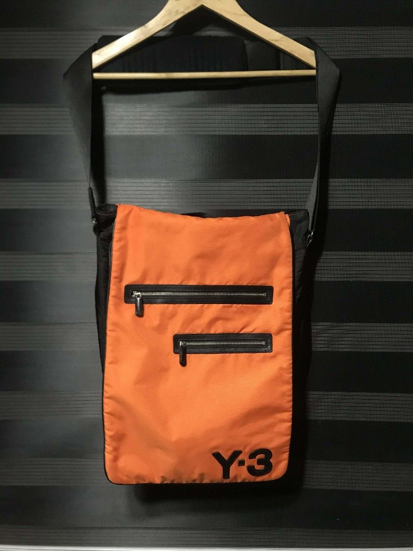 Y-3 x Adidas (Yohji Yamamoto) leather trimmed messenger bag features dual front zippered pockets (Category: Sling Bags) located in Caloocan City. Submitted by anthriftdepot (Listing ID 1442112242, Image 1). Description: Y-3 x Adidas Yohji Yamamoto leather trimmed messenger bag features dual front zippered pockets In Excellent condition Almost new See photo for reference Feel free to offer.