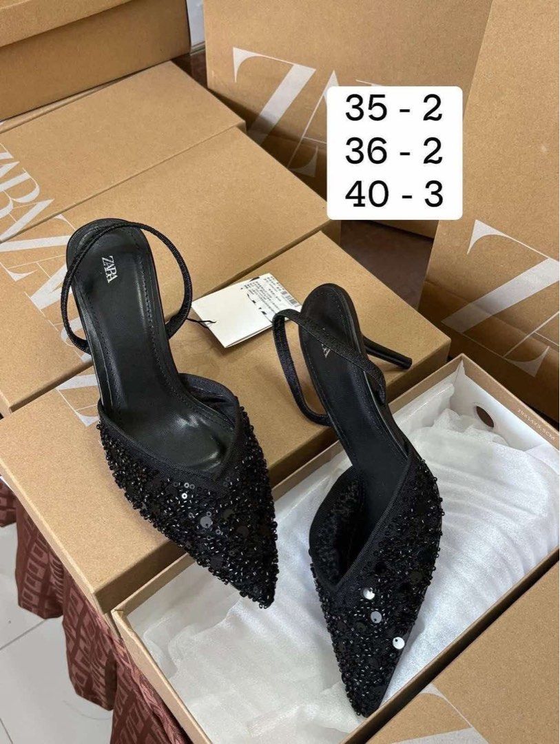 Zara and CnK (Category: Heels) located in Angeles City. Submitted by btsvtreasures (Listing ID 1442034572, Image 2). Description: Zara & Charles and Keith Sandals Paubos Retail: ₱899 Wholesale (min 4): ₱800 Super mura na!! Sizes in each photo Loc: pamp Mod: jnt Mop: gcash.