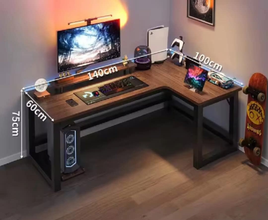 #07 LSHAPE COMPUTER TABLE 140CM LEFT AND RIGHT Black, White, Brown (Category: Tables & Sets) located in Manila. Submitted by jaliyah_19 (Listing ID 1442276003, Image 3). Description: #07 LSHAPE COMPUTER TABLE 140CM LEFT AND RIGHT Black, White, Brown.