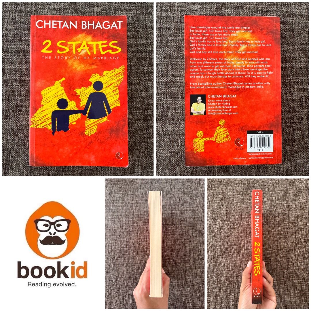 2 States by Chetan Bhagat (Category: Storybooks) located in Caloocan City. Submitted by bookidph (Listing ID 1442276158, Image 1). Description: ❤️🇮🇳 Now Available: 2 States by Chetan Bhagat ✨📖 A funny, heartwarming, and relatable love story about overcoming cultural differences for the sake of love. 📖 Synopsis: When a Punjabi boy falls in love with a Tamil girl, winning each other's hearts turns out to be the easy part. Convincing their famil