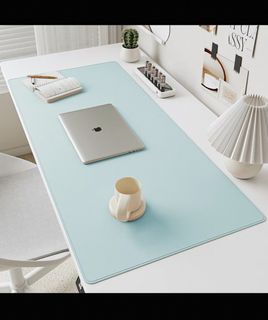 Light Blue Extra-Large Leather Mouse Pad Desk Mat484043816269271040