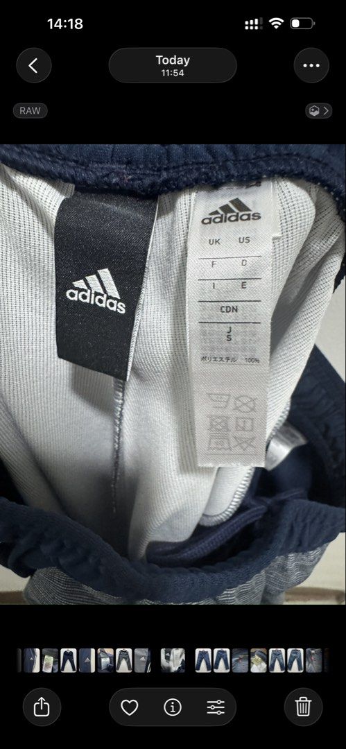Adidas 3-Stripe Trackpants (Category: Joggers) located in Valenzuela. Submitted by zuubee (Listing ID 1442246290, Image 2). Description: Grey Marle & Navy Size JS-S Decluttering Php 500 + shipping.