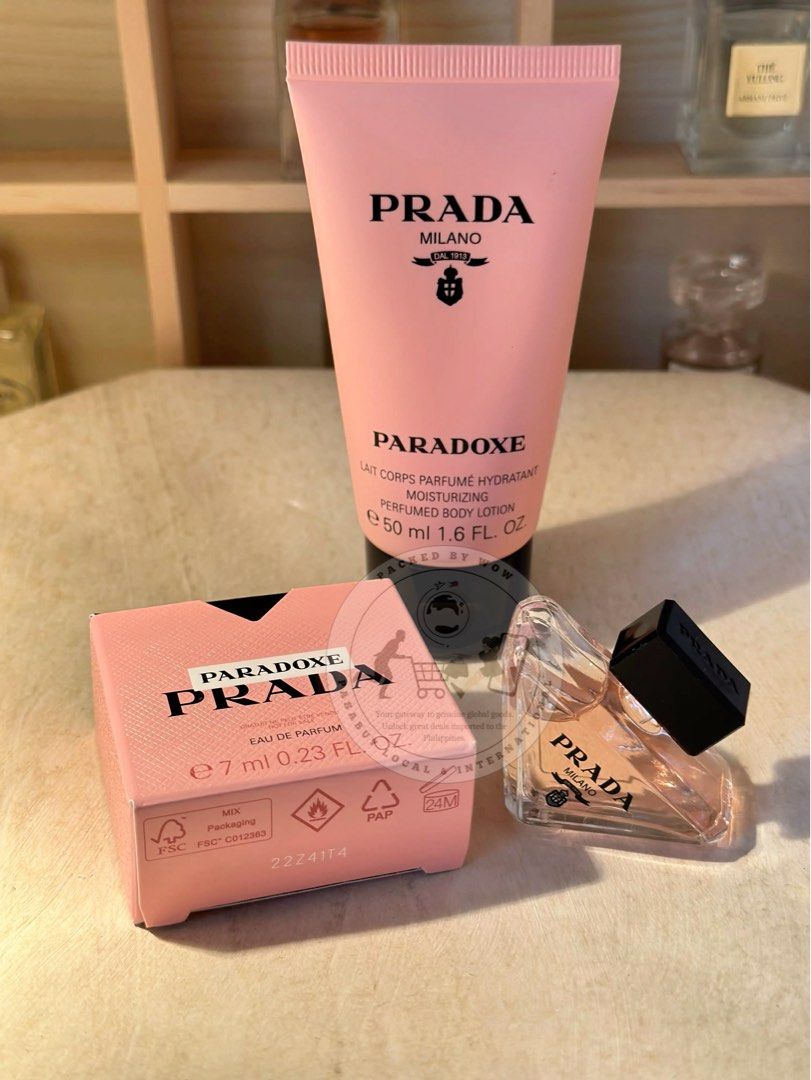 Authentic Prada Paradoxe EDP 7ml Mini Perfume + 50ml Prada Paradoxe Lotion (Category: Fragrance & Deodorants) located in Angeles City. Submitted by packedbywow (Listing ID 1442225694, Image 2). Description: .