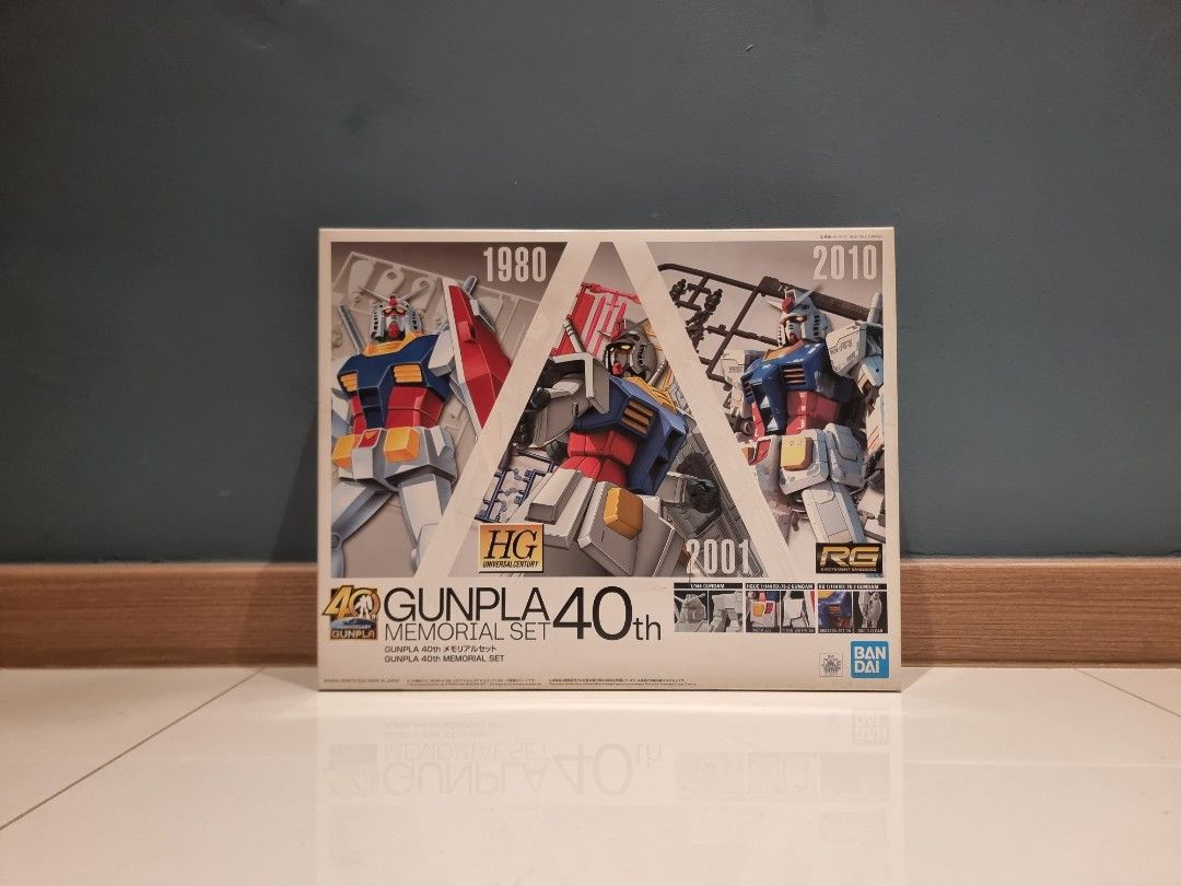 Bandai Gunpla 40th Memorial Set - Anniversary Special Edition: RX-78 Gundam No Grade + HG + RG - Model Kit (Category: Toys & Collectibles) located in Singapore. Submitted by caesium16 (Listing ID 1442315739, Image 1). Description: Brand New ** Not for box collectors ** Prices as stated. New house no space. Clearing private collection to streamline them, if not wife going to help clear them into the rubbish bin for me. PM to deal. Buy more can giv
