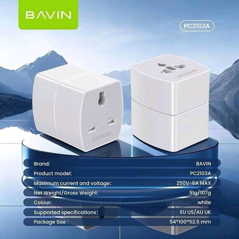 ￼BAVIN PC2103 3in1 Universal Travel Plug Adapter (Category: Chargers & Cables) located in Manila. Submitted by ramosmarvi53163 (Listing ID 1442317611, Image 2). Description: ￼BAVIN PC2103 3in1 Universal Travel Plug Adapter.