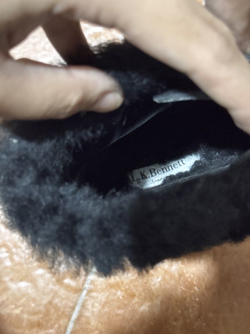 Black L.K. Bennett Fur Lined Lace Up Boots (Category: Boots) located in Tuguegarao City. Submitted by tresss (Listing ID 1442292146, Image 2). Description: - Brand: L.K. Bennett - 25 cm - Color: Black - Style: Lace-up boots - Features: Fur lining, cap toe detail, chunky sole - Perfect for: Colder weather Negotiable, straight from London.