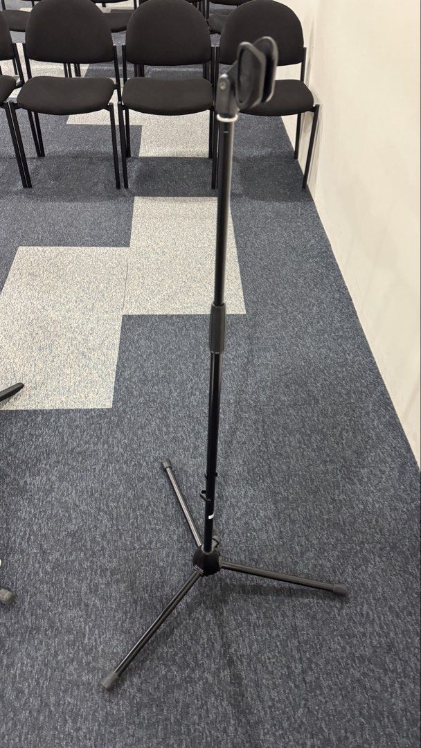 Black Microphone Stand without Boom (Mic holder not included)