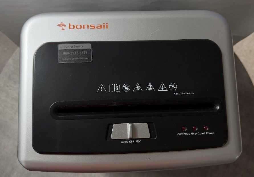 Bonsaii Paper Shredder - Max 14 Sheets474552405926225921