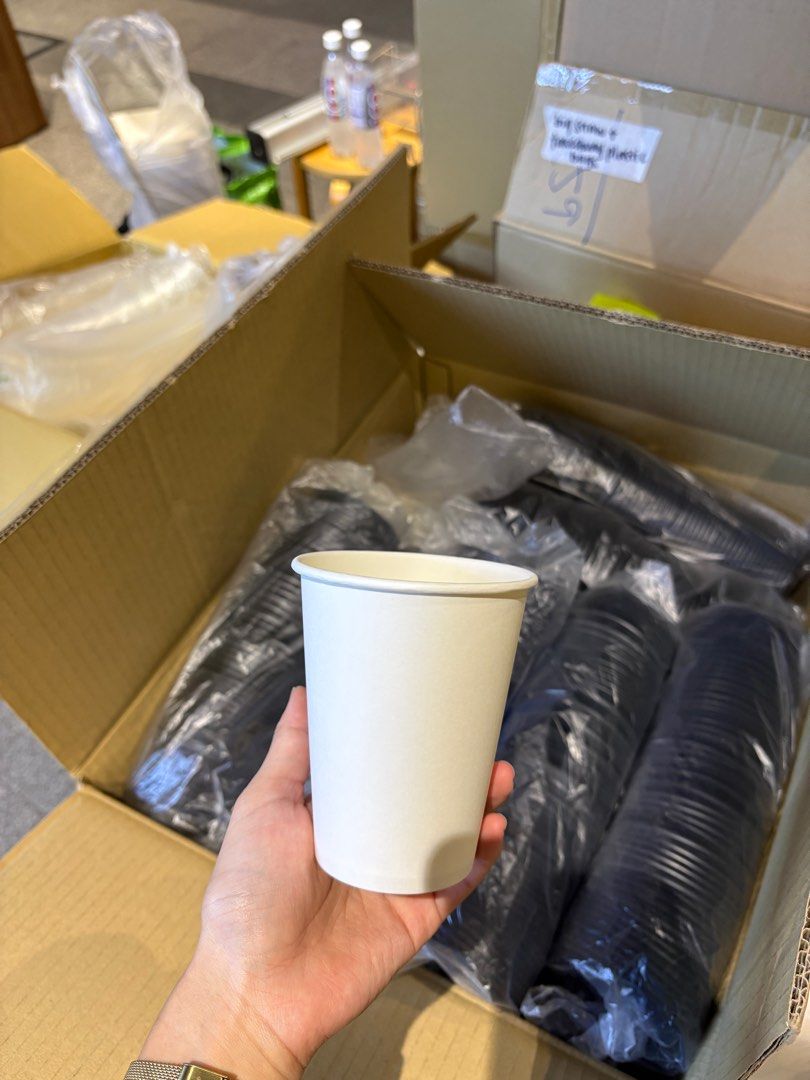 Bulk Disposable Paper & Plastic Cups - White & Black