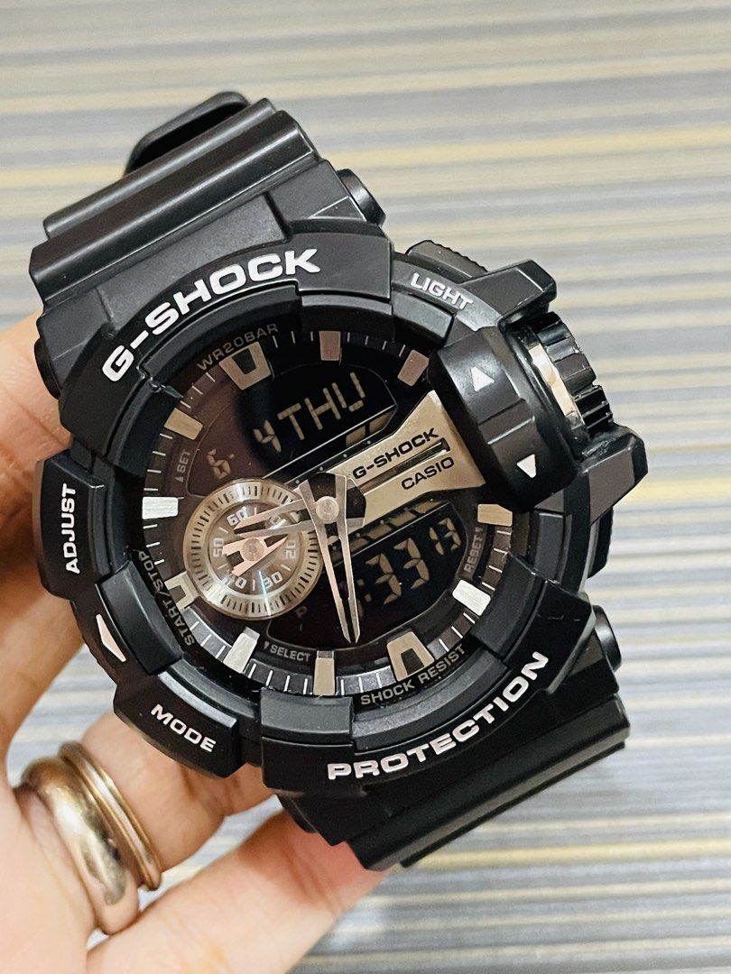 Casio G-Shock GA-400 Mens (Category: Men's Watches) located in Paranaque City. Submitted by kjoyyy (Listing ID 1442287037, Image 2). Description: Casio G-Shock GA-400 Mens Japan Quartz Movement 52mm case size Original bracelet Good running condition Preloved used watch Authentic/Original Watch only!! with provided box ordinary.