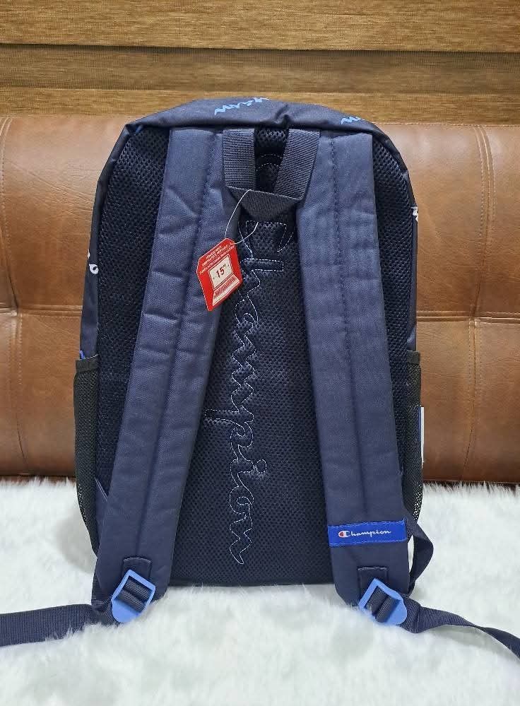 Champion School Backpack ORIGINAL (Category: Backpacks) located in Marikina City. Submitted by BrandedStuffz (Listing ID 1442316422, Image 2). Description: Large backpack With laptop sleeve Brand New with tag. Bought from USA. Guaranteed Original and Legit 10000% Moneyback if proven fake. Lalamove Ready. Nationwide shipping via LBC..