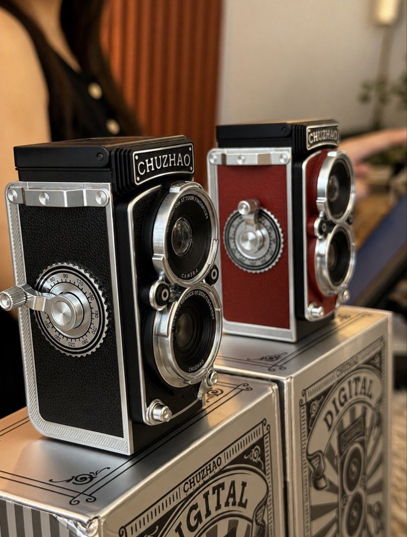 CHUZHAO Digital Camera Retro Twin Lens Style (Category: Cameras) located in Bacolod City. Submitted by BWMCAROUSEL (Listing ID 1442261468, Image 3). Description: - Retro twin lens style digital camera - Comes in original packaging ₱1.5k EACH Available in black and red - Perfect for photography enthusiasts with a love for vintage aesthetics - Captures moments with a unique digital twist - Ideal for display or as a fun gadget.