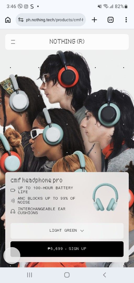 CMF Nothing Headphone Pro Wireless Over-Ear (Category: Headphones & Headsets) located in Marikina City. Submitted by methotrexateshots (Listing ID 1442231455, Image 2). Description: - CMF Nothing Headphone Pro - Up to 100-hour battery life - Active Noise Cancellation (ANC) blocks up to 99% of noise - Enjoy 100 hours of playback even with ANC on - Fast charge: Get 5 hours of playback from just a 5-minute charge RFS: Got the same one but in a diffe