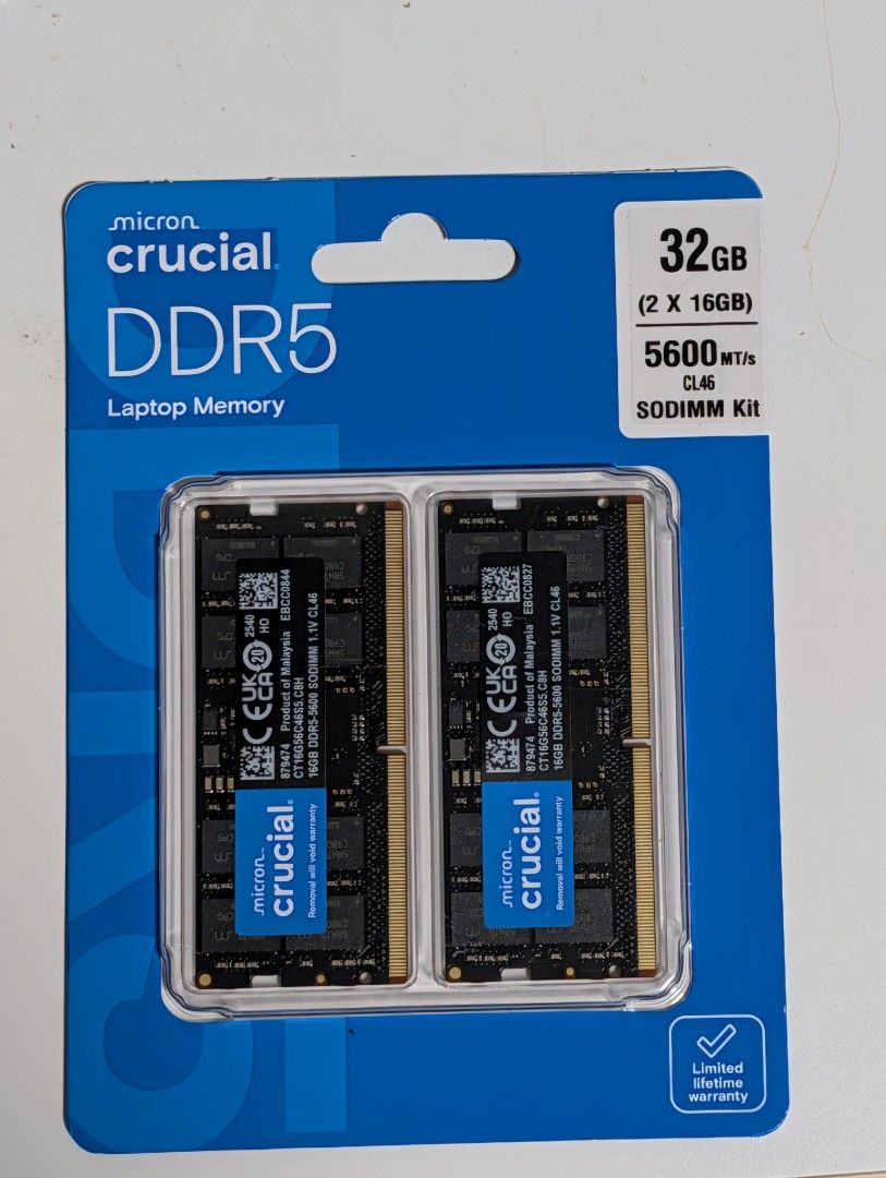 Crucial RAM 32GB DDR5 5600MHz (2x 16gb)