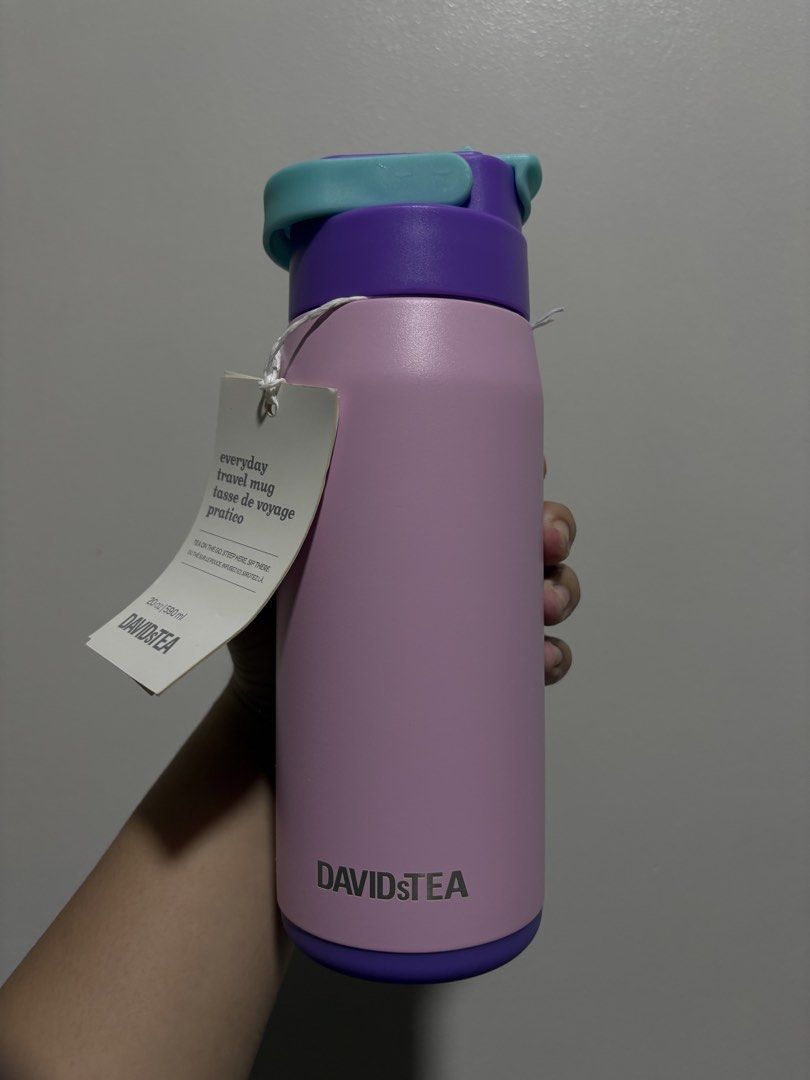 David’s Tea Travel Mug with Tea Infuser 20oz (Category: Coffee & Tea Tableware) located in Manila. Submitted by dalgomiee (Listing ID 1442262223, Image 1). Description: SALE: 800 php from 1000 php For sale David’s Tea Travel Mug with Tea Infuser - Color: Cotton Candy - Capacity: 20 oz / 590 ml - Includes original box - Ideal for travel and on-the-go beverages - With removable fine-mesh tea infuser - Stainless steel, insulated to keep tea hot/cold