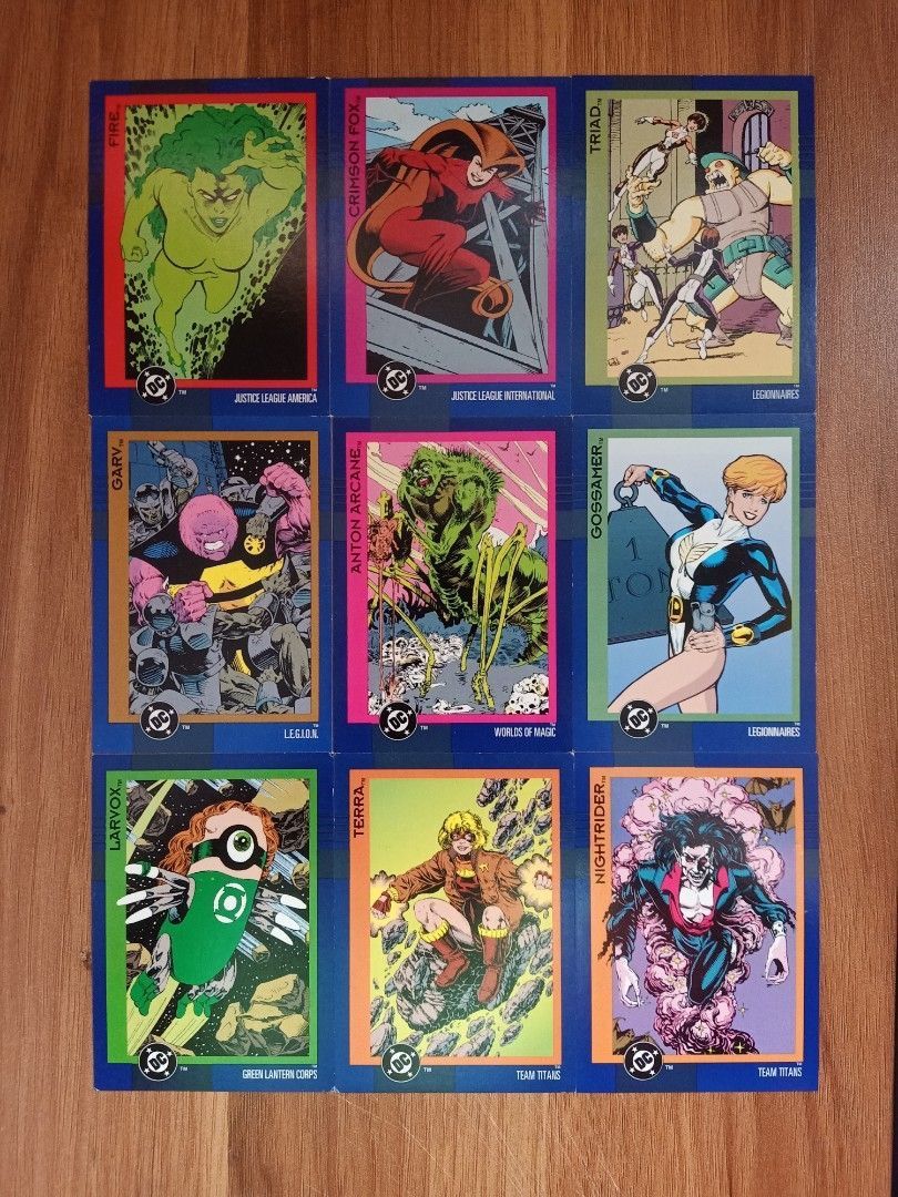 DC Cosmic Teams 1993 Trading Cards (Category: Raw Singles) located in Manila. Submitted by olliekolekz (Listing ID 1442303429, Image 2). Description: Pic #1 - 350php Pic #2 to #4 - 180php Pic #5 - 120php.
