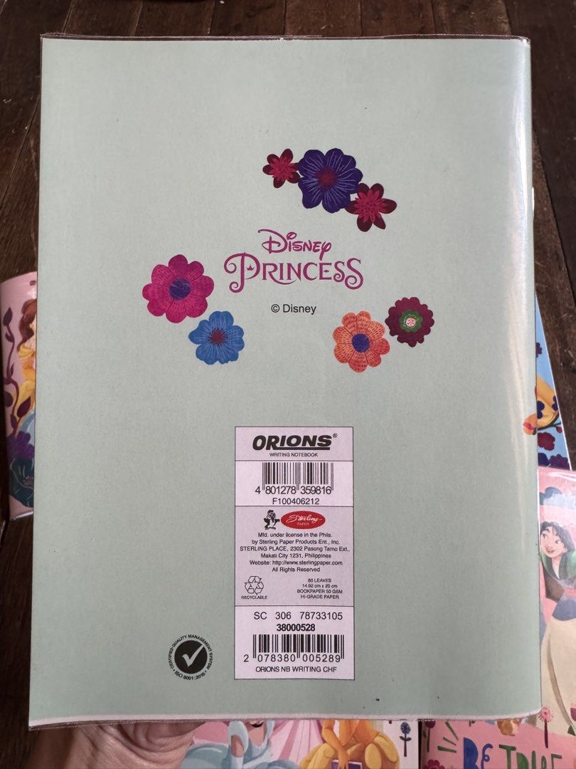 Disney Princess Writing Notebooks Set (Category: Stationery & School Supplies) located in Mandaluyong City. Submitted by jayannt (Listing ID 1442198059, Image 3). Description: - Set of 8 Disney Princess writing notebooks. - Features beloved princesses: Ariel, Cinderella, Belle, Rapunzel, Snow White, Aurora, Jasmine, and Tiana. - Each notebook boasts a unique and charming design. - Perfect for school assignments, note-taking, or personal journalin