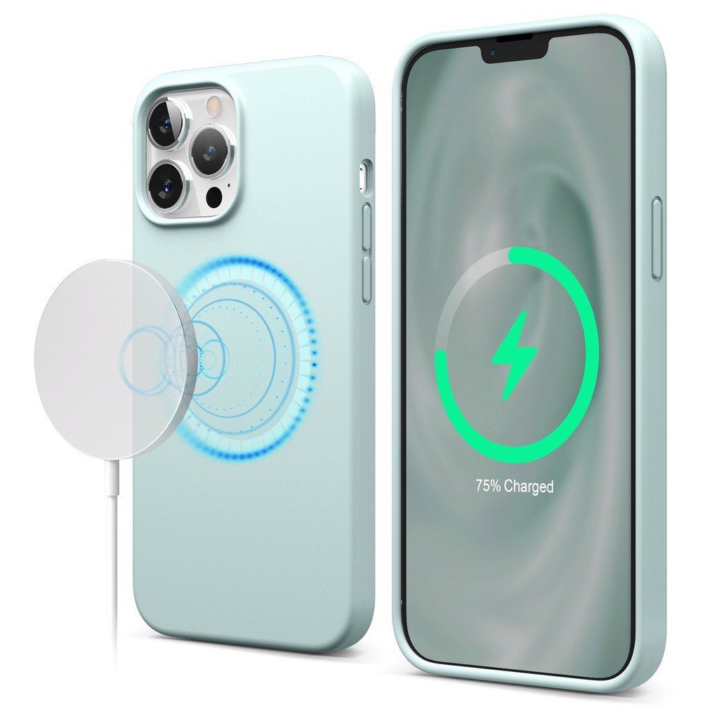 Elago Magsafe Silicon Case for iPhone 13 pro max (Category: Cases & Sleeves) located in Mandaluyong City. Submitted by kopitiandbiscuits (Listing ID 1442225177, Image 1). Description: 🔔 LAST PRICE POSTED 🔔 color: Mint.