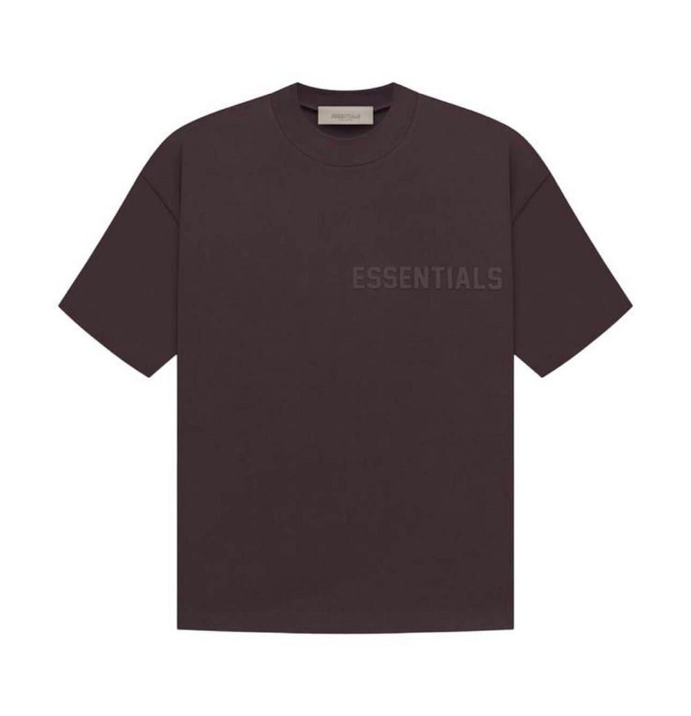 Fear of God ESSENTIALS Crewneck T-Shirt "Plum" (Category: Tshirts & Polo Shirts ) located in Manila. Submitted by justodile (Listing ID 1442281410, Image 1). Description: - Authentic Plum Fear of God Essentials T-Shirt - Size: Medium (M) - Short sleeves, crew neck - Essentials logo on chest - Rubberized logo patch on back - Material: 100% Cotton .