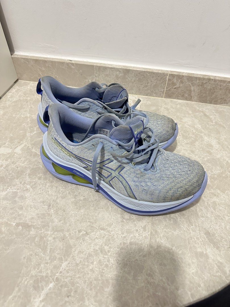 ASICS Women’s running shoes- Gel-Kinsei Max Running Shoes Light Blue (Category: Sneakers) located in Singapore. Submitted by georgiaeld21419 (Listing ID 1442223621, Image 2). Description: - ASICS Gel-Kinsei Max running shoes - US 9 1/2 - Color: Light blue with grey and yellow accents - Sole wear: Visible but not worn down - Took Insoles out to photograph - Usage: Great for running I have upgraded my running shoes. So these ones are well used but 