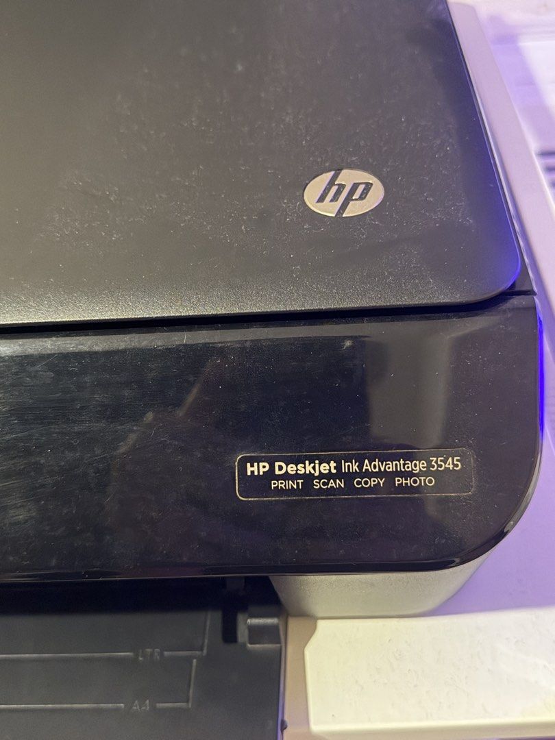 HP Deskjet Ink Advantage 3545 Printer Scanner Copy Photo (Category: Printers, Scanners & Copiers) located in Manila. Submitted by chamyto_ (Listing ID 1442331911, Image 2). Description: rush sale / decluttering HP Deskjet Ink Advantage 3545 All-in-One Printer - with box - Functions: Print, Scan, Copy - Ideal for Home or Office Use - Serial Number: CN48L13V9 - FPU No: A9T81-64001 - no ink left, buy cartridge separately issues: - paper output tray 