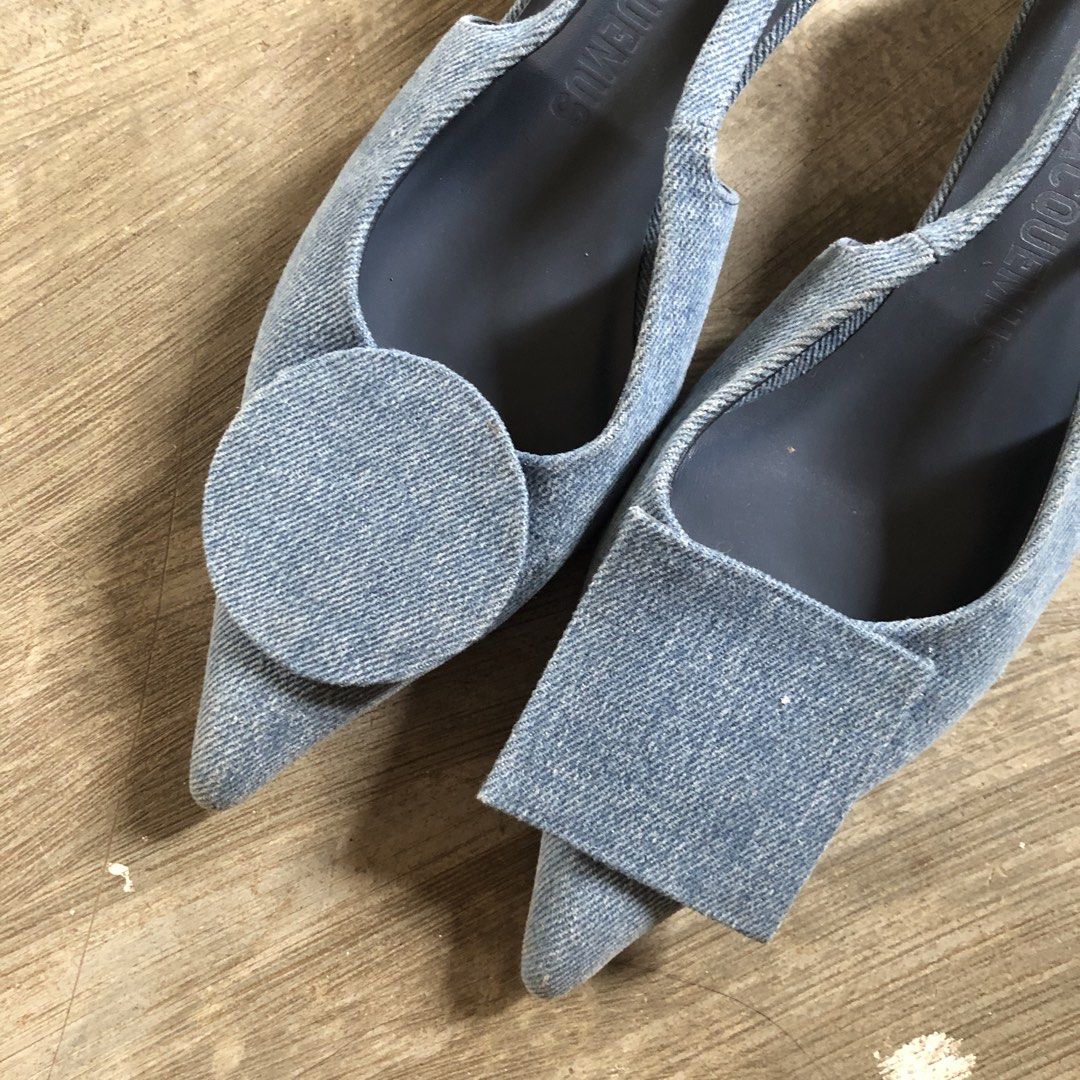 Jacquemus The Duelo Denim Slingback Flats (Category: Heels) located in Laur. Submitted by tracymaria38548 (Listing ID 1442181084, Image 3). Description: .