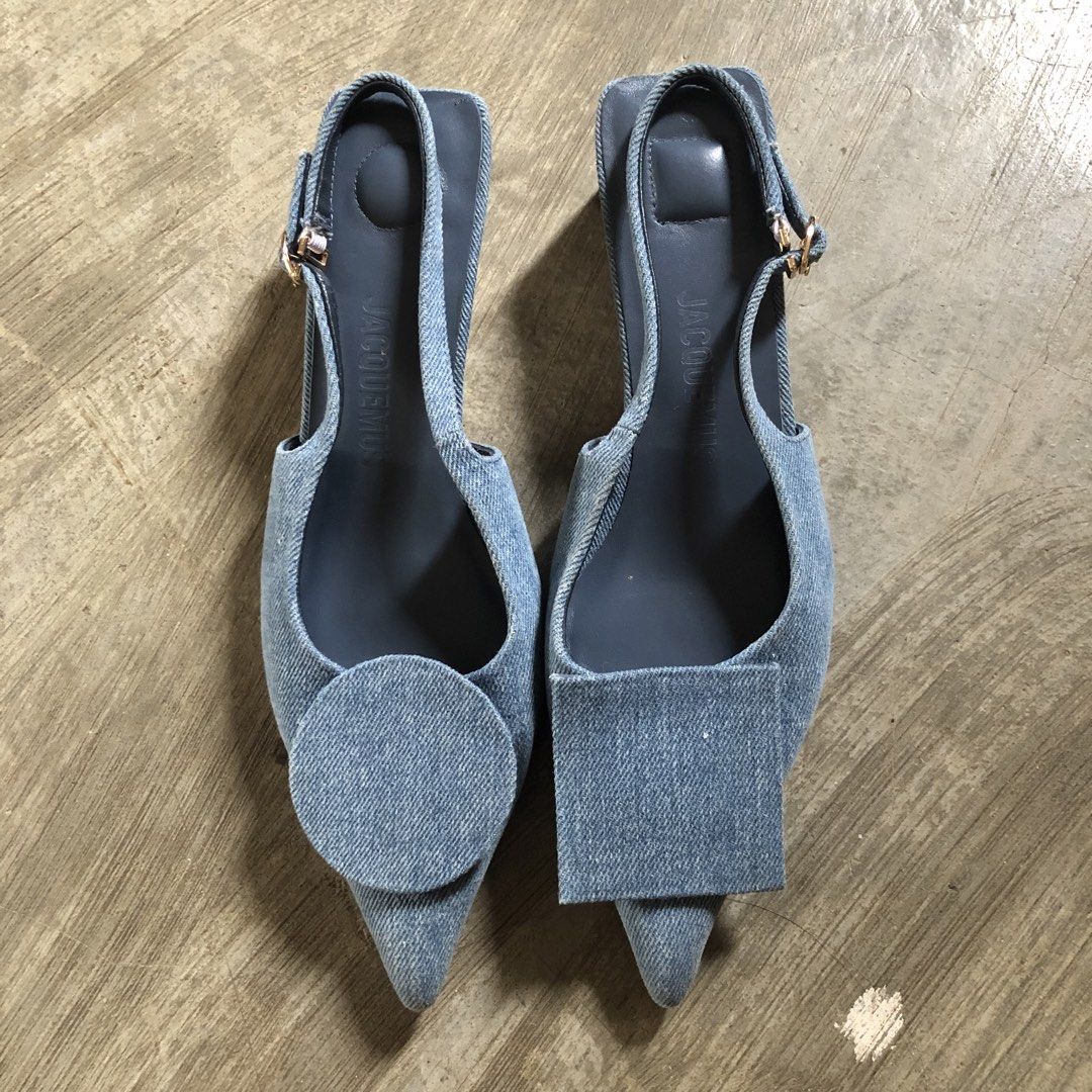 Jacquemus The Duelo Denim Slingback Flats (Category: Heels) located in Laur. Submitted by tracymaria38548 (Listing ID 1442181084, Image 1). Description: .