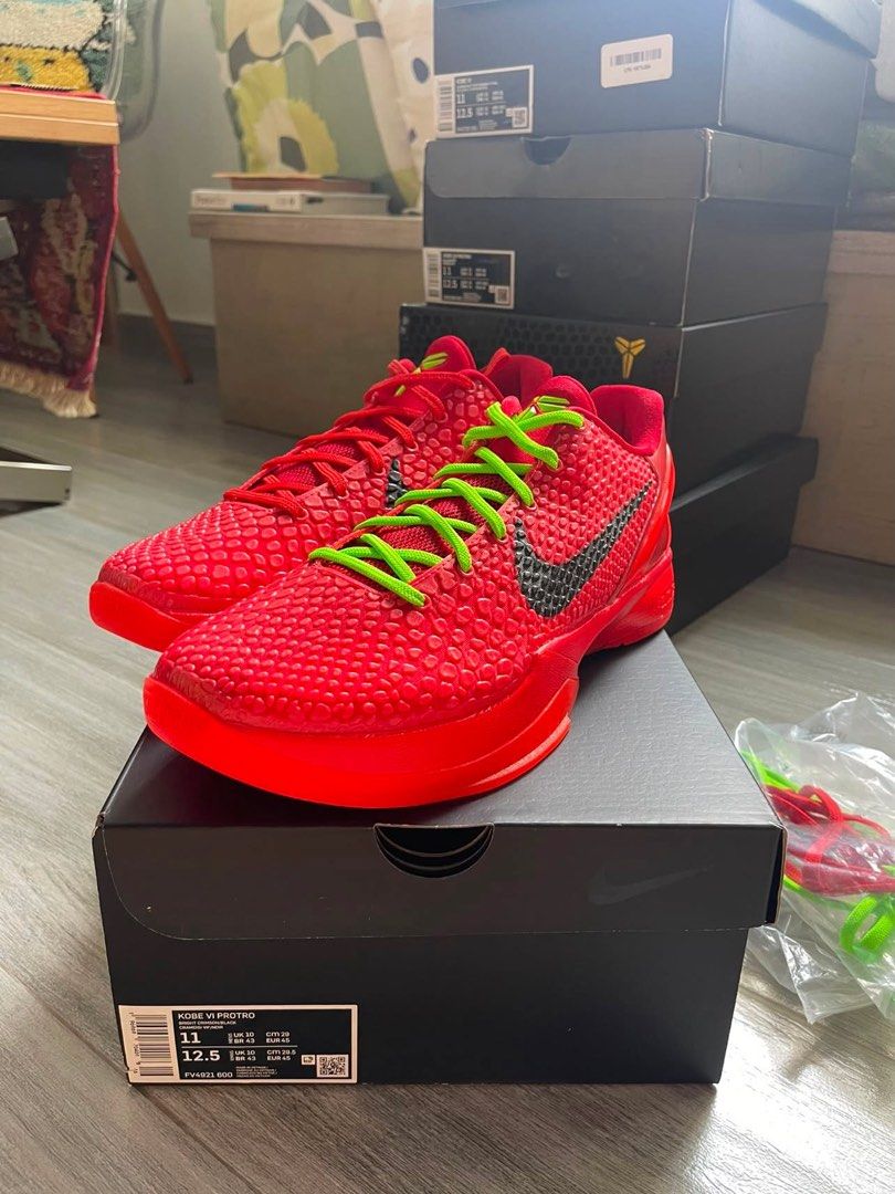 Kobe （分類：波鞋）位於 Hong Kong。 由 i_am_chi 提交（商品編號 1442214721，圖片 4）。簡介： 搬屋想清鞋 只求搵有心人收留 價錢一定比市價平‼️ 歡迎問價或帶價問 有需要可以提供更多相及片👍🏻 所有價錢都可以商議 買得多可以平啲‼️ 1. Kobe 10 Poison Green US11 100%新 $4200 2. Kobe 6 All Star US11 100%新(無原裝盒) $3000 3. Kobe 6 Grinch US11 100%新 $5900 (hold) 4. Kobe 6 Reverse Grinch US11 100%新 $3100 (hold) 5. Kobe 6 Preluxe US11 100%新 $7500 6. Kobe 6 mamba US11 100%新 $6300（hold) 7. Kobe 6 Dodgers US11 100%新 $2500 (hold) 8. Kobe 6 light tube US