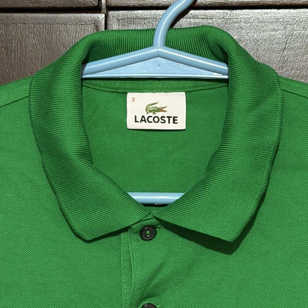 Lacoste Green Polo Shirt (Category: Tshirts & Polo Shirts ) located in Cainta. Submitted by thedeclutterchic (Listing ID 1442247532, Image 2). Description: Authentic Lacoste from Shangri-La Size 3/Small Rfs: decluttering.