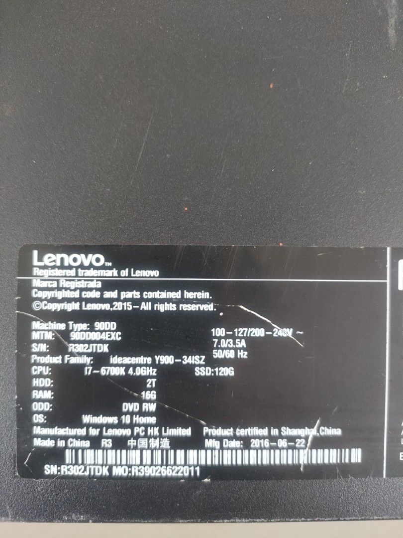 Lenovo Desktop PC - Partial474640334465935362