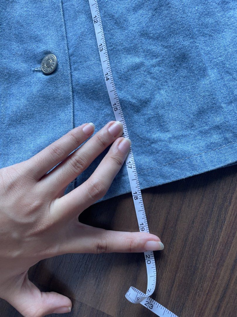 Light Wash Denim Button-Front A-Line Skirt (Category: Skirts) located in Quezon City. Submitted by andreaaa_______ (Listing ID 1442247516, Image 3). Description: - Cute light wash denim skirt - Button-front closure - Elasticated back waistband for comfort - Flattering A-line silhouette measurements in photo no lining/inner shorts buttons can actually be unbottoned.