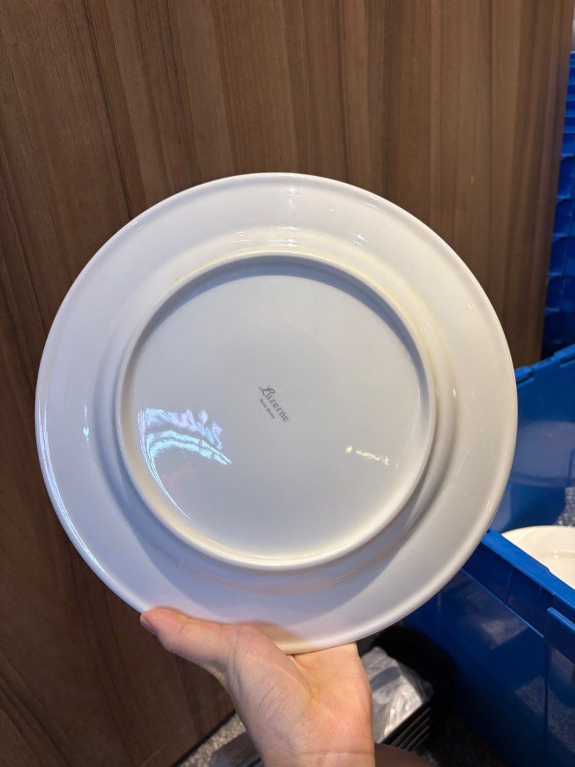 Luzerne & Cerabon White Ceramic Plates474965996786176001
