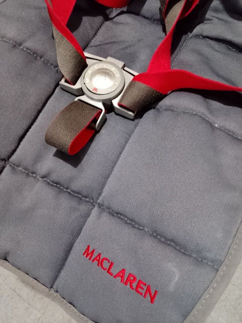 Maclaren Stroller - Grey and Red (Category: Strollers) located in Manila. Submitted by anvicnicajeff (Listing ID 1442329974, Image 2). Description: replace handle only the left wheel has the break still in good condition - Maclaren stroller in grey with red accents - Secure 5-point harness - Canopy for sun protection - Easy folding for storage and transport - Functional wheels - Shows some cosmetic wear on frame and wheels - Still sturdy and reli