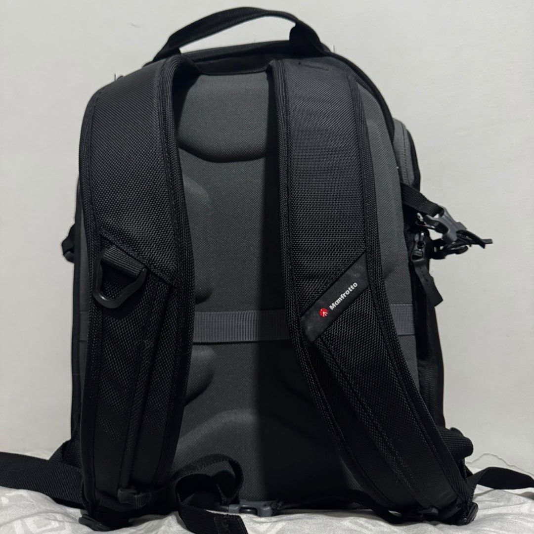 Manfrotto (SRP ₱8k) Black Camera Bag Backpack (Category: Camera Bags & Carriers) located in Makati City. Submitted by declutterine95 (Listing ID 1442307809, Image 3). Description: 📍I am based in Makati 💡 Color may vary slightly due to lighting 🤍 Please manage expectations (preloved items) 📩 Message for more photos/measurements 🚚 Shipping shouldered by buyer.