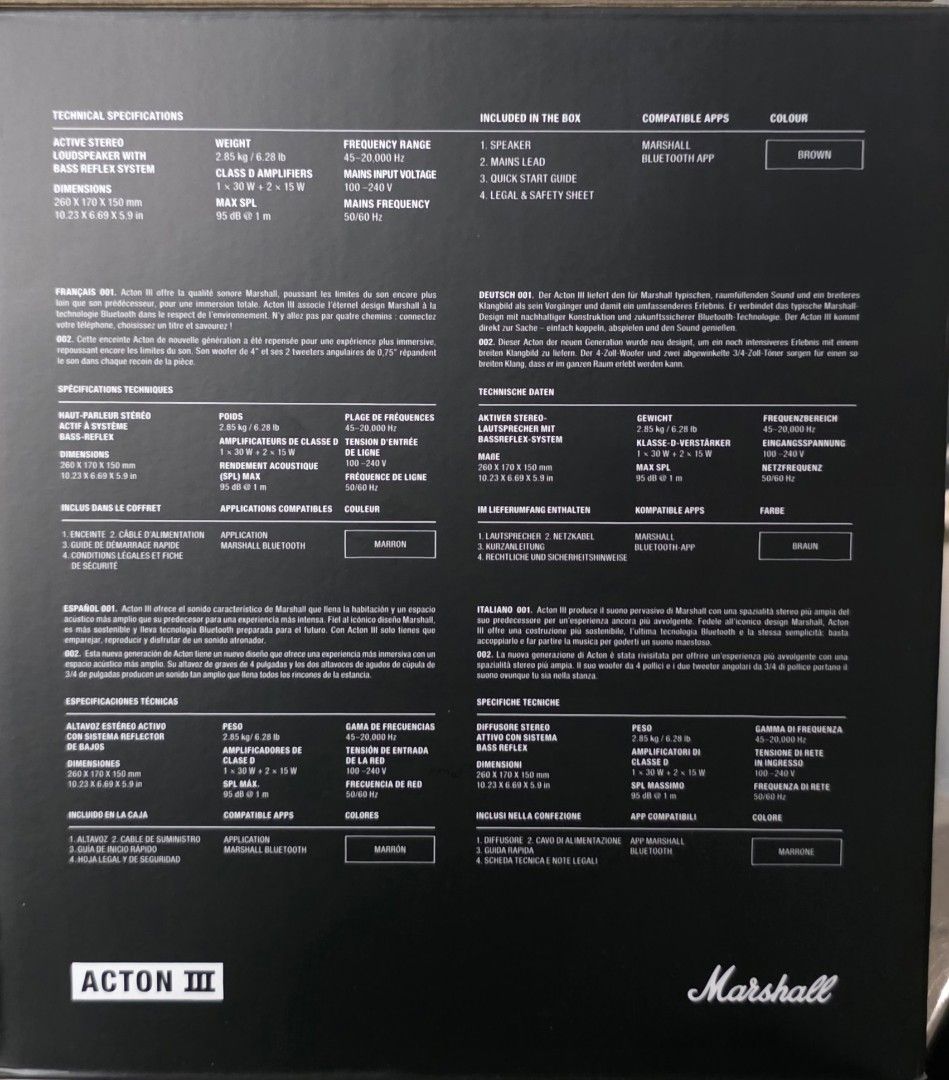 Marshall Acton III Home Bluetooth Speaker475264113601433604